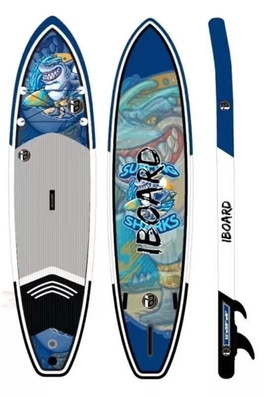 Надувная доска для SUP-бординга IBOARD 11' Shark от компании GlobalDrive - фото 1