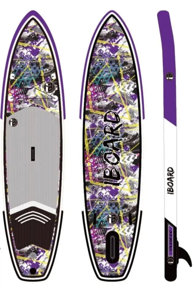 Надувная доска для SUP-бординга IBOARD PRO 11.6' Purple Flow от компании GlobalDrive - фото 1