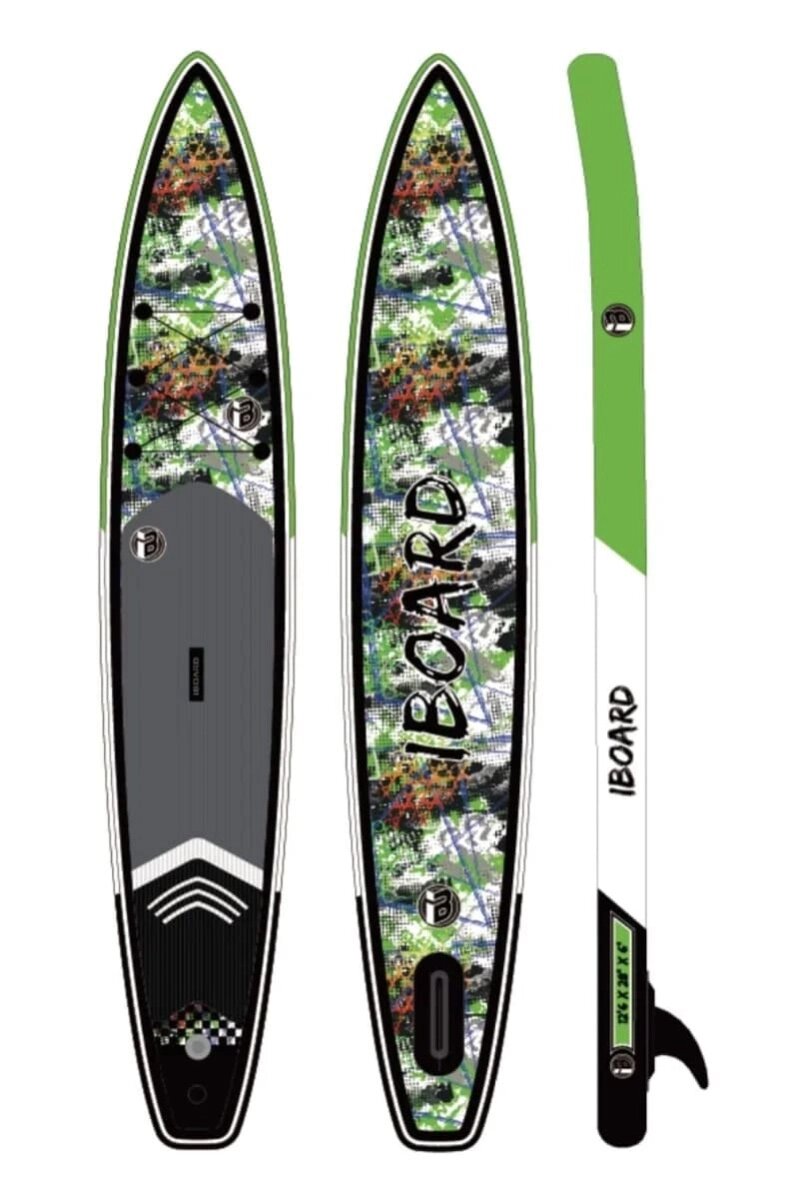 Надувная доска для SUP-бординга IBOARD PRO 12.6' Green Flow от компании GlobalDrive - фото 1