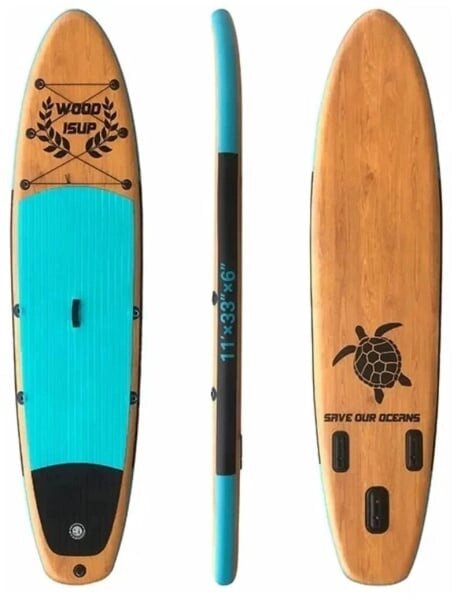 Надувная доска для SUP-бординга TOURUS 11.0 WOOD BLUE от компании GlobalDrive - фото 1