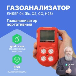 Газоанализаторы Лидер ЛидерГазДетектор ЛИДЕР 04 (Ex, O2, CO, H2S) Газоанализатор портативный