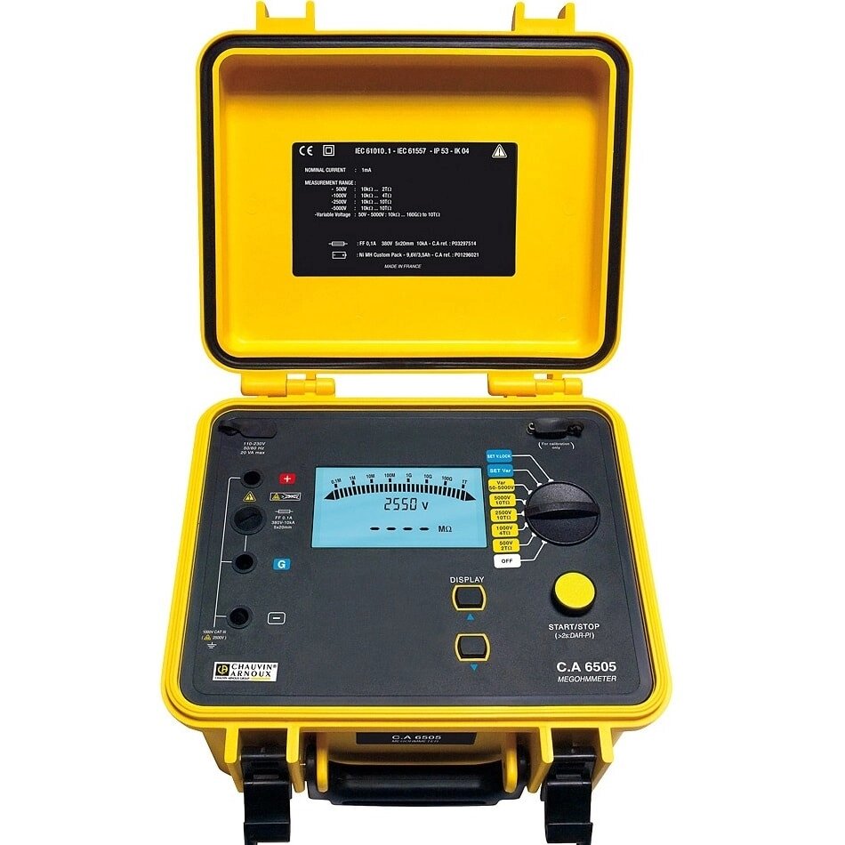 Измерители сопротивления электроизоляции (мегаомметры) Chauvin Arnoux CA6505 Измеритель сопротивления изоляции (С от компании ООО ТК «Олдис» - фото 1