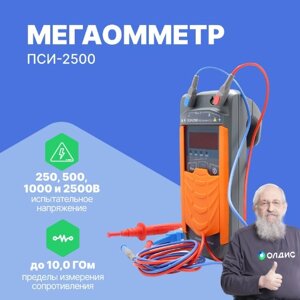 Измерители сопротивления электроизоляции (мегаомметры) Радио-Сервис ПСИ‐2500 Мегаомметр (С поверкой)