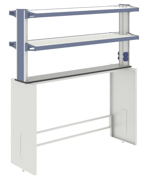 Лабораторные столы ЛОИП Технологическая стойка к лабораторному столу на опорных тумбах ЛАБ-PRO ТСОн 150.20/40.90/160 от компании ООО ТК «Олдис» - фото 1
