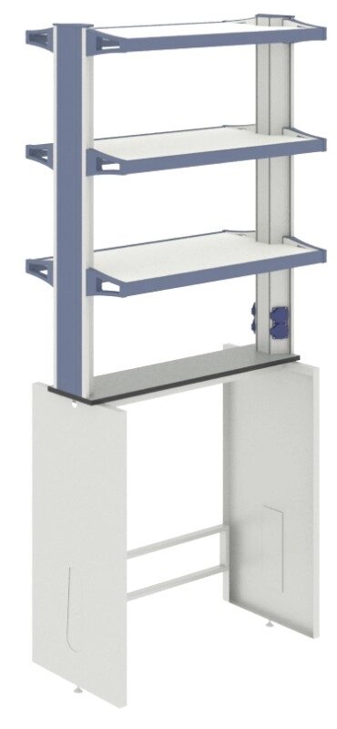 Лабораторные столы ЛОИП Технологическая стойка к лабораторному столу на опорных тумбах ЛАБ-PRO ТСОв 90.20/40.90/195 от компании ООО ТК «Олдис» - фото 1