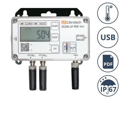 Логгеры Librotech SX200-2F PDF-24V Измеритель-регистратор (логгер) температуры (Без поверки) от компании ООО ТК «Олдис» - фото 1