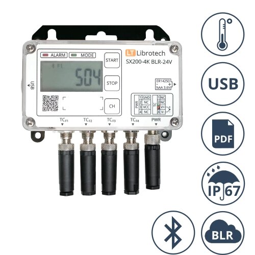 Логгеры Librotech SX200-4K BLR-24V Измеритель-регистратор (логгер) температуры (Без поверки) от компании ООО ТК «Олдис» - фото 1