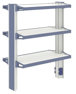 Лабораторные столы ЛОИП Стойка-стеллаж к столу на рамном основании и опорных тумбах ЛАБ-PRO СТОв 90.40.105