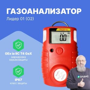 Газоанализаторы Лидер ЛидерГазДетектор ЛИДЕР 01 кислород (O2) Газоанализатор портативный (С поверкой)