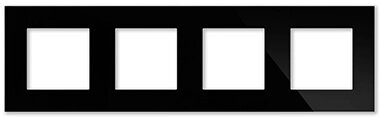 Четырехпостовая рамка стеклянная черная "Эстетика" GL-P104-BCG от компании Тепларм - Теплый пол, Греющий кабель, Системы обогрева - фото 1