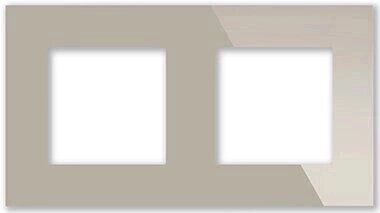 Двухпостовая рамка стеклянная светло-дымчатая CGSS "Эстетика" GL-P102-LSG от компании Тепларм - Теплый пол, Греющий кабель, Системы обогрева - фото 1