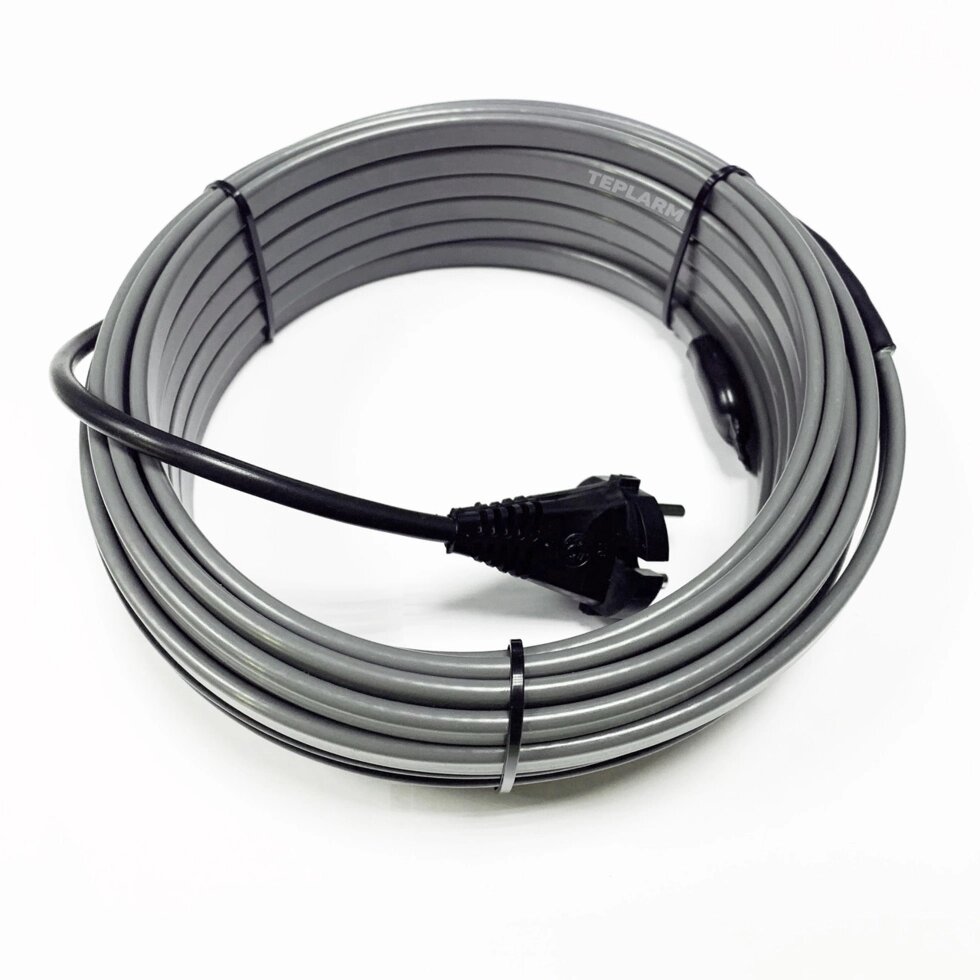 Греющий кабель 1 м 16 Вт для обогрева труб саморегулирующийся с вилкой от компании Тепларм - Теплый пол, Греющий кабель, Системы обогрева - фото 1