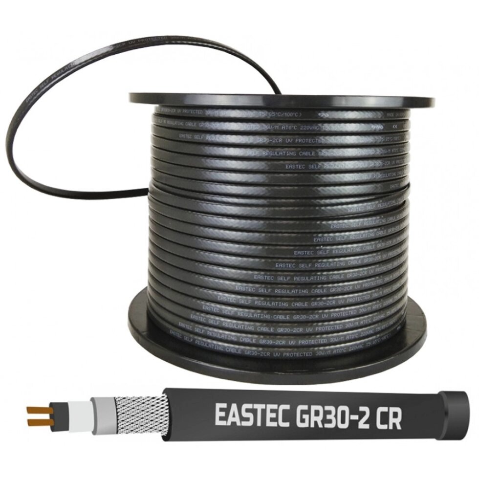 Греющий кабель Eastec GR 30-2 CR c УФ защитой, мощность 30 Вт от компании Тепларм - Теплый пол, Греющий кабель, Системы обогрева - фото 1