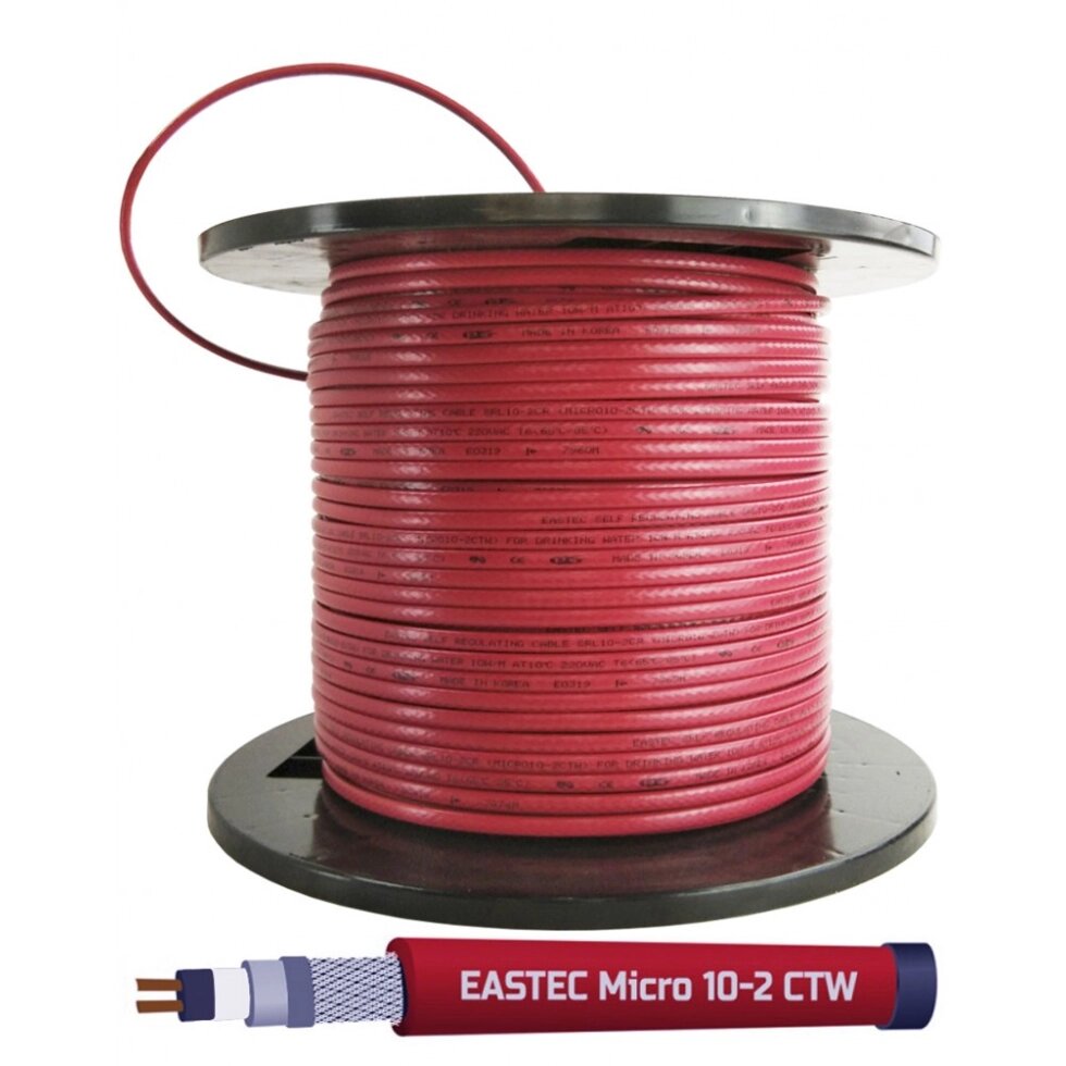 Греющий кабель с пищевой оболочкой EASTEC MICRO 10 - CTW, SRL 10-2CR M=10W самрег, 10 Вт от компании Тепларм - Теплый пол, Греющий кабель, Системы обогрева - фото 1