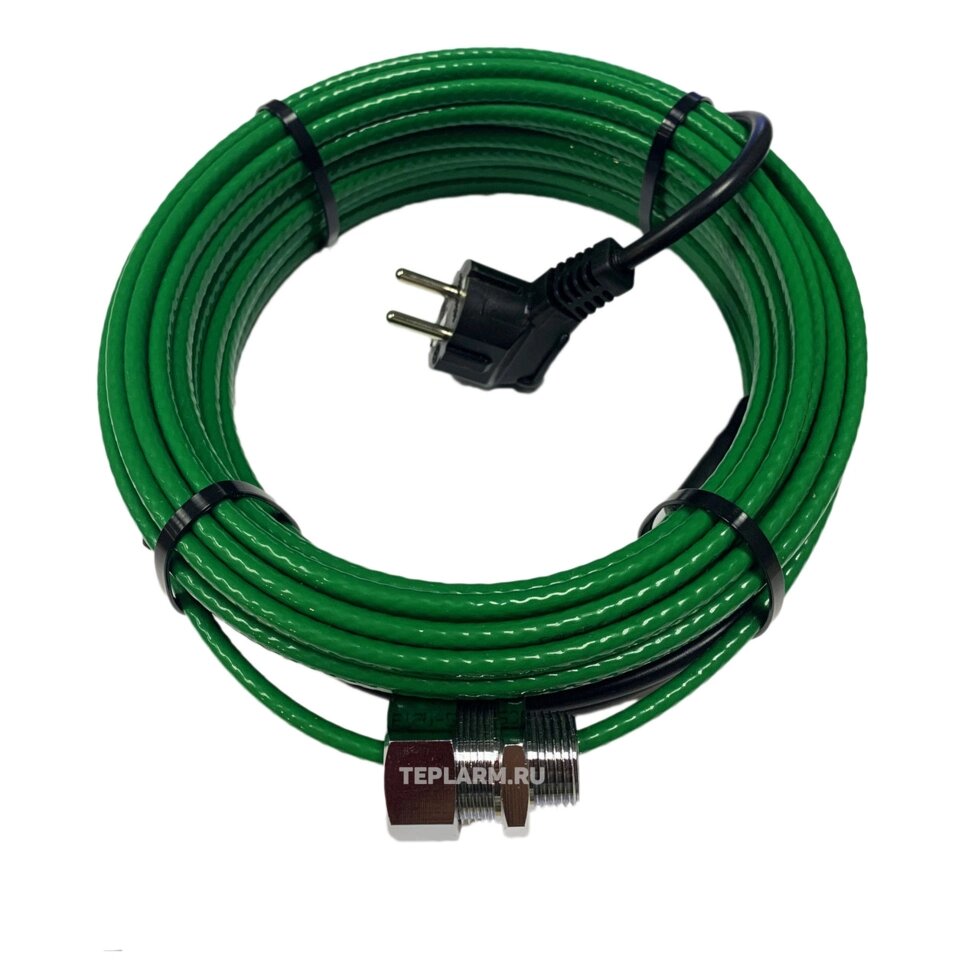 Греющий кабель в трубу Ergert ETSP 10 м 150 Вт саморегулирующий с муфтой и вилкой от компании Тепларм - Теплый пол, Греющий кабель, Системы обогрева - фото 1