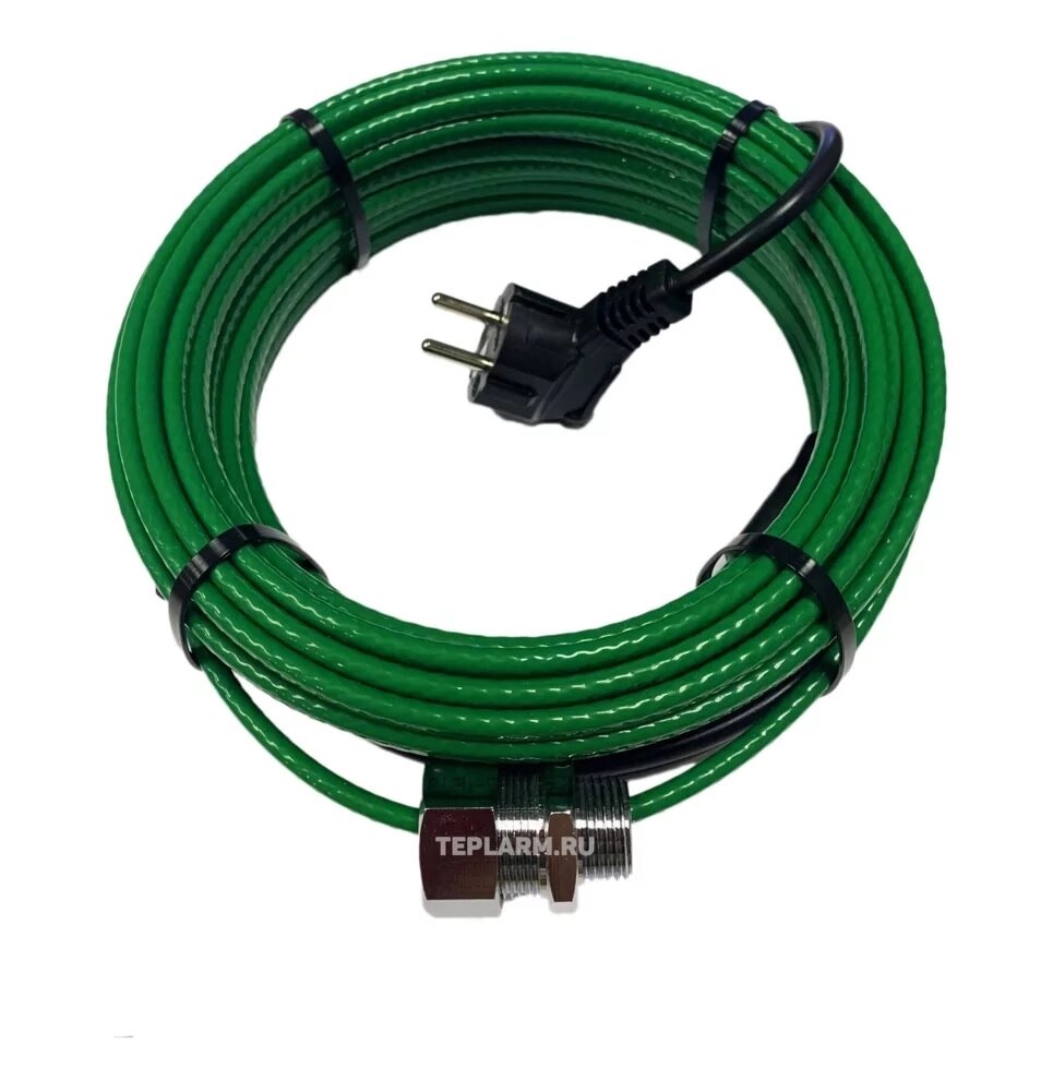 Греющий кабель в трубу Ergert ETSP 13 м 195 Вт саморегулирующий с муфтой и вилкой от компании Тепларм - Теплый пол, Греющий кабель, Системы обогрева - фото 1