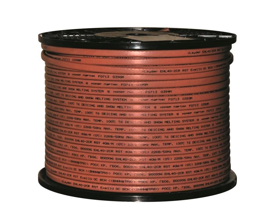 Греющий кабель xLayder EHL40-2CR RST для труб, кровли и взрывоопасных зон, 40 Вт/м, экранированный от компании Тепларм - Теплый пол, Греющий кабель, Системы обогрева - фото 1
