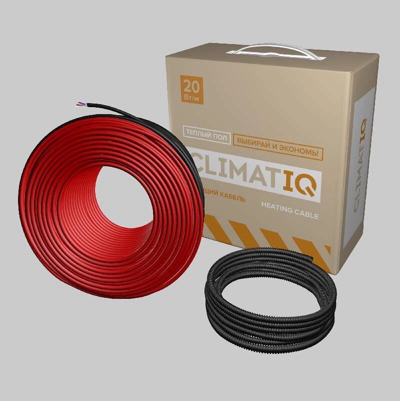 Греющий пол CLIMATIQ CABLE 200 Вт 10 m (1,3 м. кв) от компании Тепларм - Теплый пол, Греющий кабель, Системы обогрева - фото 1