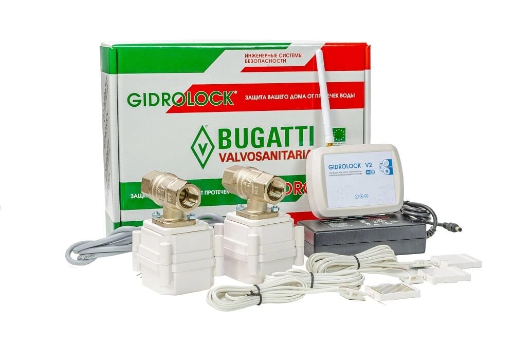 Комплект Gidrolock WIFI BUGATTI 1/2 от компании Тепларм - Теплый пол, Греющий кабель, Системы обогрева - фото 1
