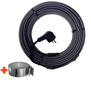 Греющий кабель на трубу 1 м 16 Вт для водопровода комплект "CoHeat" с лентой