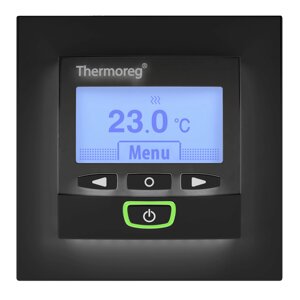 Терморегулятор Thermoreg TI-950 Design Black Черный в Санкт-Петербурге от компании Тепларм - Теплый пол, Греющий кабель, Системы обогрева