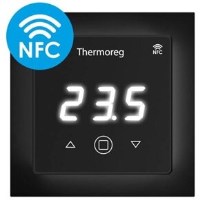 Терморегулятор Thermoreg TI-700 NFC Black Черный сенсорный в Санкт-Петербурге от компании Тепларм - Теплый пол, Греющий кабель, Системы обогрева