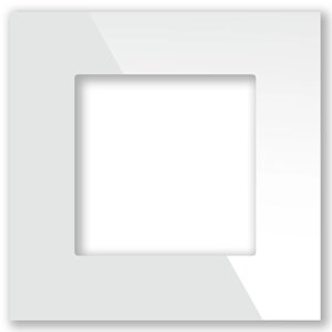 Однопостовая рамка стеклянная белая "Эстетика" GL-P101-WCG