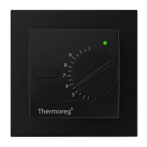 Терморегулятор Thermoreg TI-200 Design Black Черный механический в Санкт-Петербурге от компании Тепларм - Теплый пол, Греющий кабель, Системы обогрева