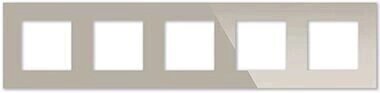 Пятипостовая рамка стеклянная светло-дымчатая "Эстетика" GL-P105-LSG от компании Тепларм - Теплый пол, Греющий кабель, Системы обогрева - фото 1