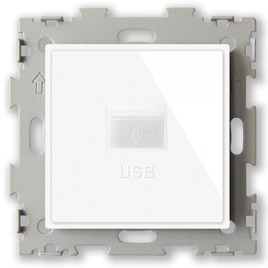 Розетка USB белая CGSS "Эстетика" GL-W201U-WCG от компании Тепларм - Теплый пол, Греющий кабель, Системы обогрева - фото 1