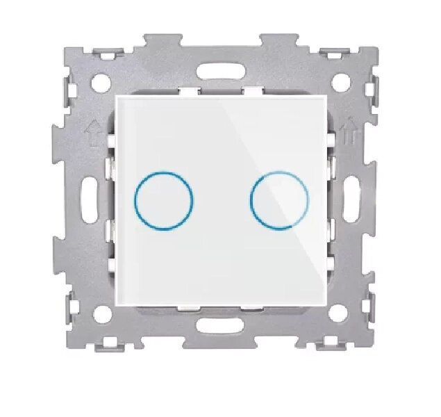 Сенсорный выключатель на две линии в рамку AMG-GL02-WCG от компании Тепларм - Теплый пол, Греющий кабель, Системы обогрева - фото 1