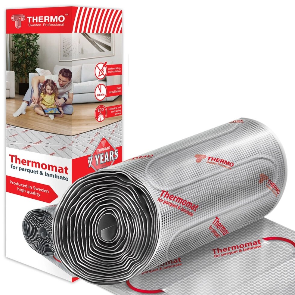 Теплый пол ThermoMat LP 1040 Вт 8 м² сухой монтаж от компании Тепларм - Теплый пол, Греющий кабель, Системы обогрева - фото 1