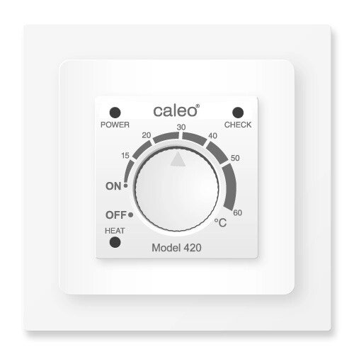 Терморегулятор CALEO 420 с адаптерами Белый от компании Тепларм - Теплый пол, Греющий кабель, Системы обогрева - фото 1