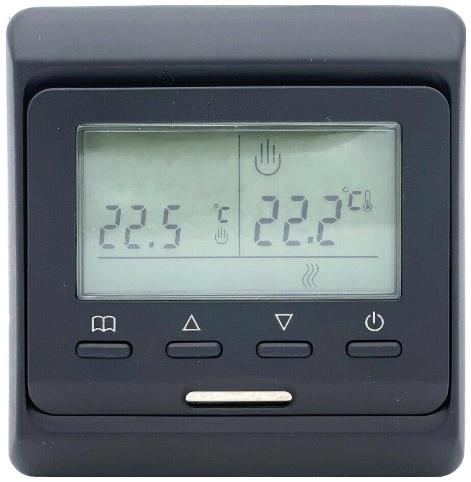 Терморегулятор E 51 программируемый с датчиком воздуха Черный от компании Тепларм - Теплый пол, Греющий кабель, Системы обогрева - фото 1