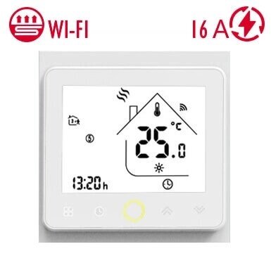 Терморегулятор InTherm PWT-002 Wi-Fi сенсорный + управление со смартфона (Moes) от компании Тепларм - Теплый пол, Греющий кабель, Системы обогрева - фото 1