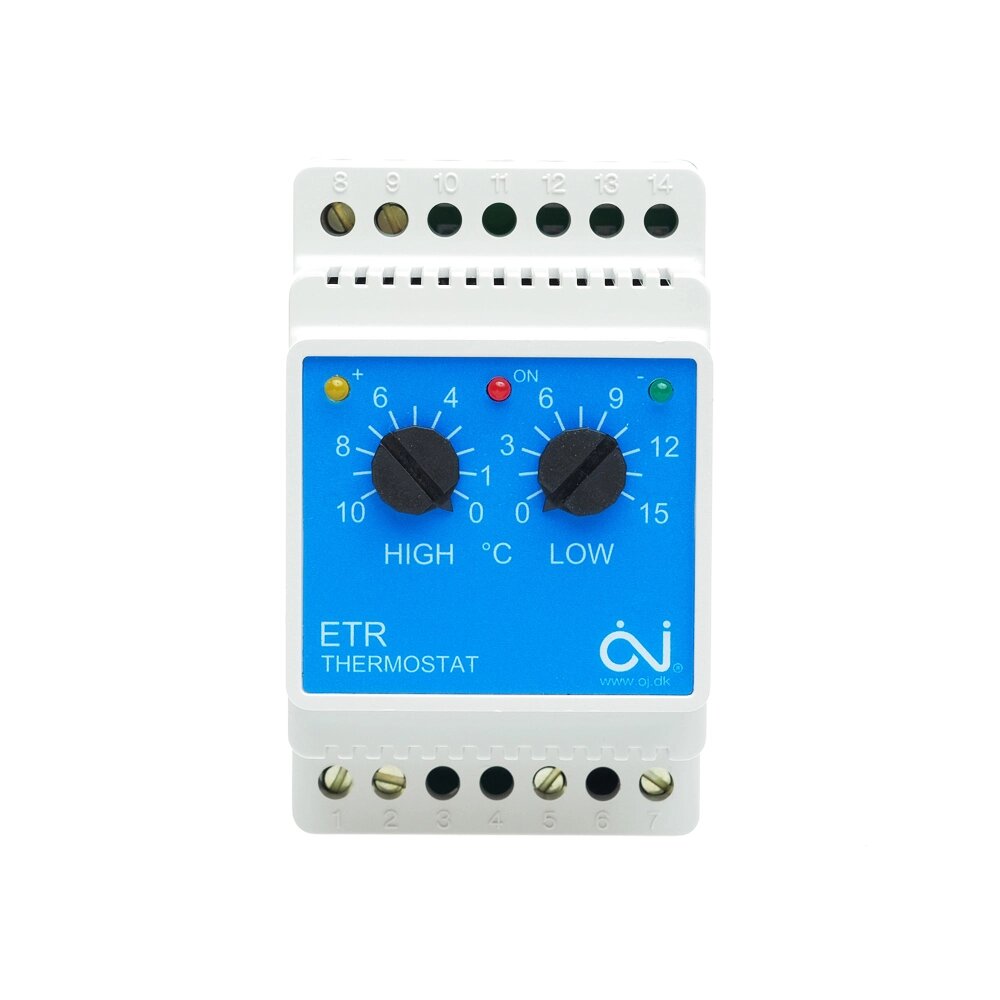 Терморегулятор OJ Electronics ETR/F-1447A (с датчиком температуры ETF-744/99) от компании Тепларм - Теплый пол, Греющий кабель, Системы обогрева - фото 1