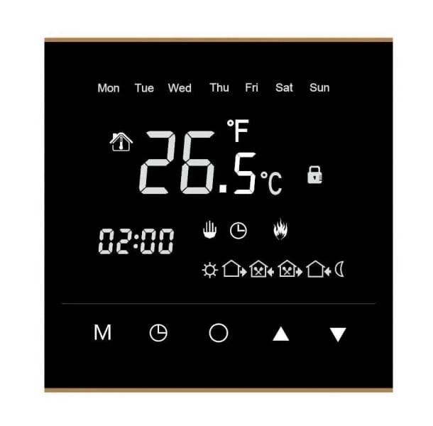 Терморегулятор сенсорный программируемый WarmLife Wi-Fi Чёрный от компании Тепларм - Теплый пол, Греющий кабель, Системы обогрева - фото 1