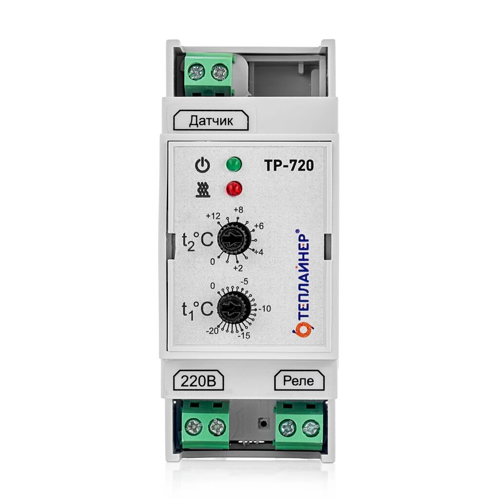 Терморегулятор Теплайнер ТР-720 двухдиапазонный, для систем антиобледенения с датчиком температуры воздуха от компании Тепларм - Теплый пол, Греющий кабель, Системы обогрева - фото 1