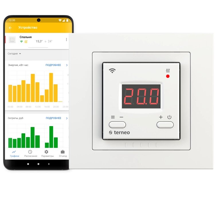 Терморегулятор Terneo AX unic Белый от компании Тепларм - Теплый пол, Греющий кабель, Системы обогрева - фото 1
