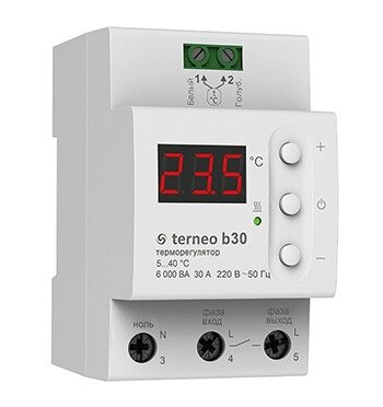 Терморегулятор Terneo b 32 А на din-рейку от компании Тепларм - Теплый пол, Греющий кабель, Системы обогрева - фото 1