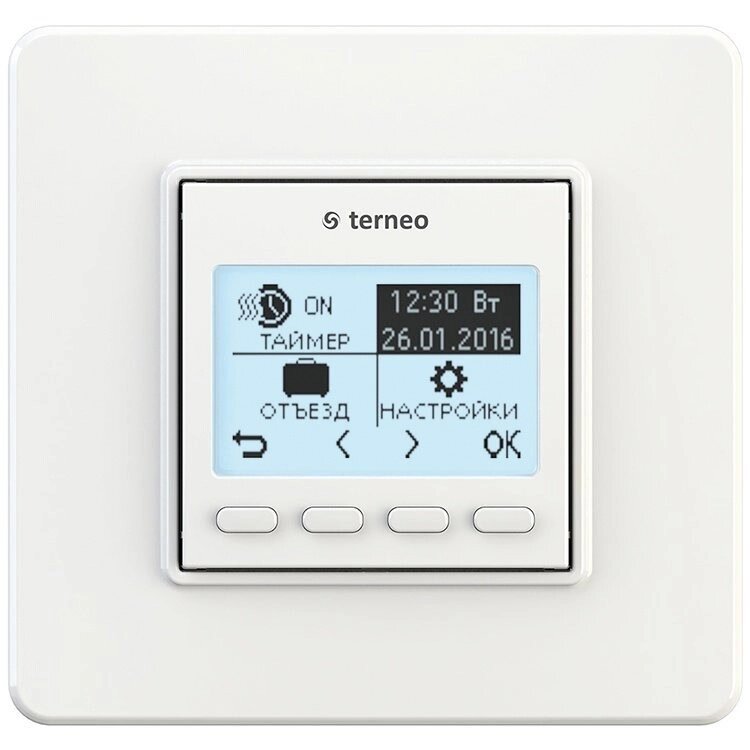 Терморегулятор Terneo Pro программируемый Белый (аналог Welrok Pro) от компании Тепларм - Теплый пол, Греющий кабель, Системы обогрева - фото 1