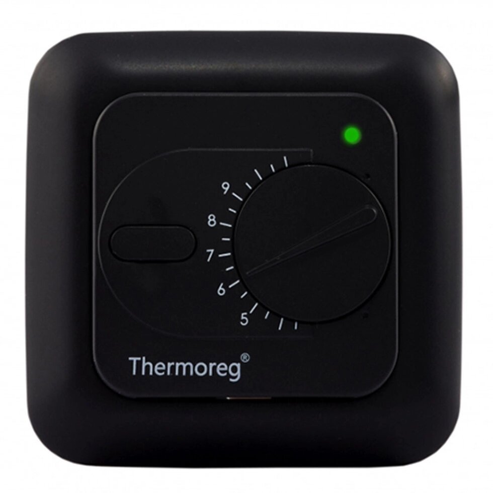 Терморегулятор Thermoreg TI-200 Black Черный механический от компании Тепларм - Теплый пол, Греющий кабель, Системы обогрева - фото 1