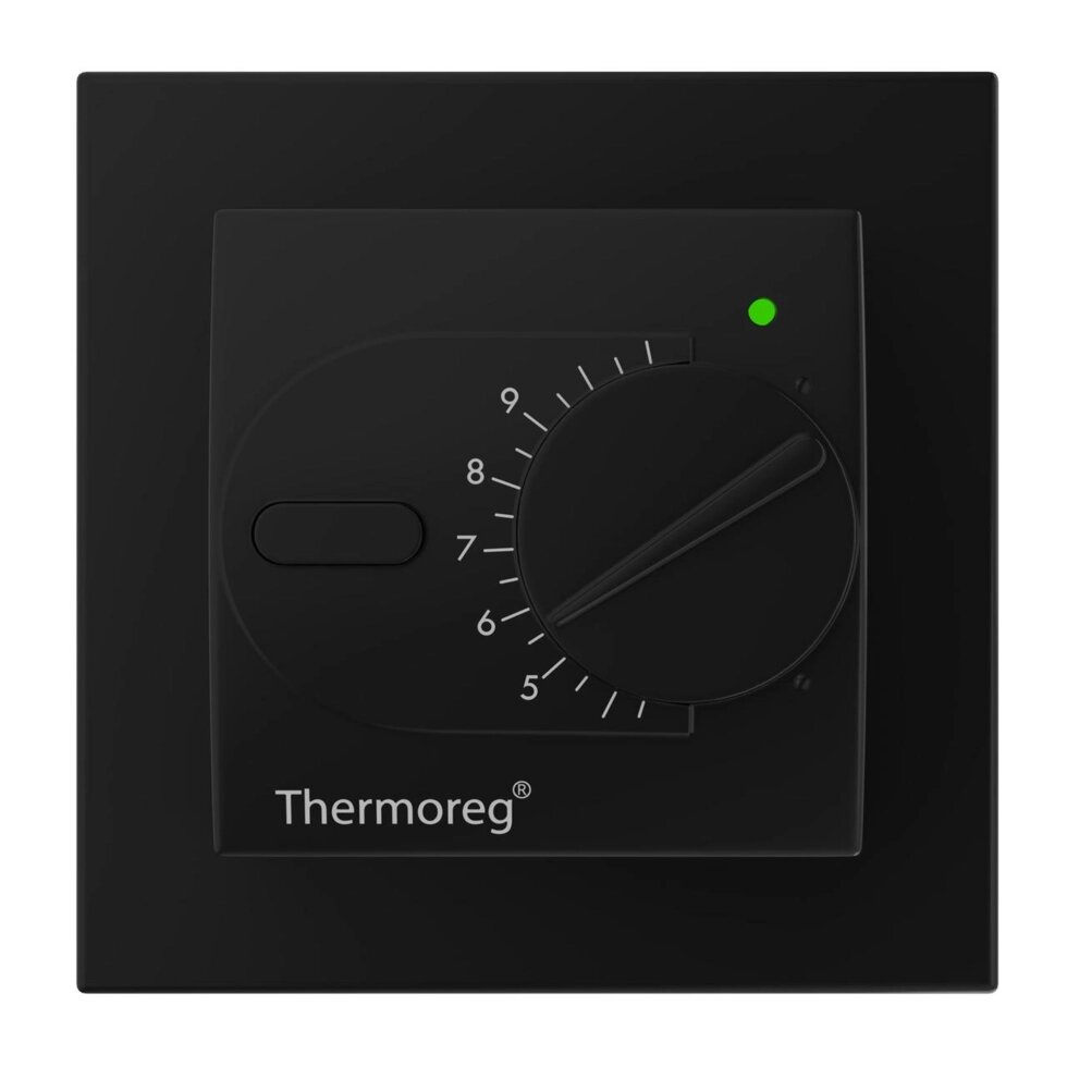 Терморегулятор Thermoreg TI-200 Design Black Черный механический ##от компании## Тепларм - Теплый пол, Греющий кабель, Системы обогрева - ##фото## 1