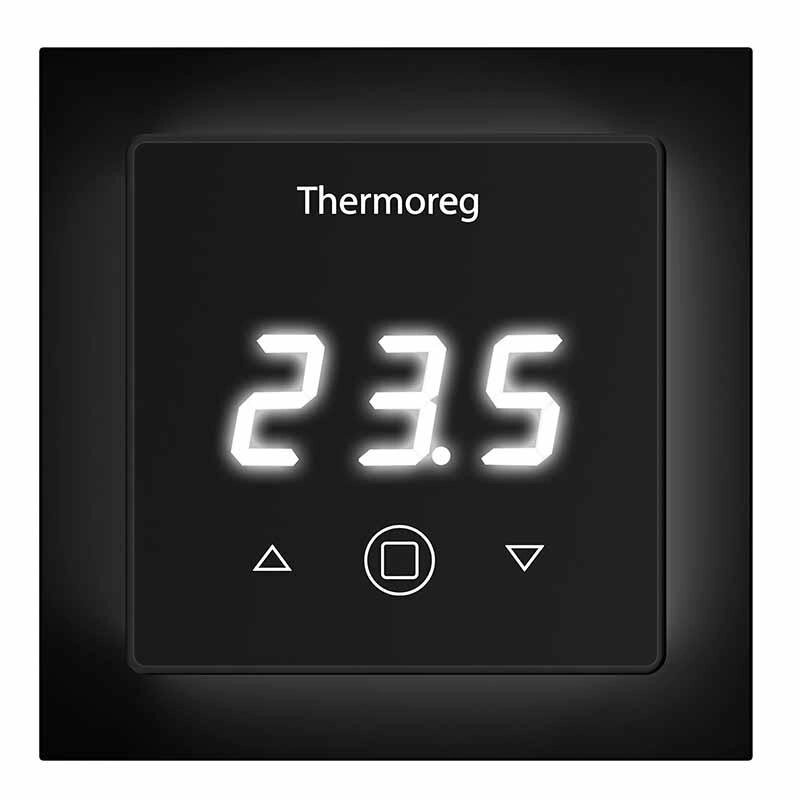 Терморегулятор Thermoreg TI-300 Black Черный сенсорный от компании Тепларм - Теплый пол, Греющий кабель, Системы обогрева - фото 1