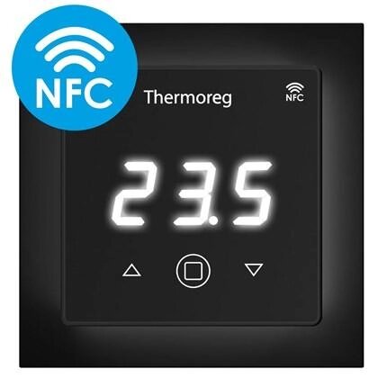 Терморегулятор Thermoreg TI-700 NFC Black Черный сенсорный от компании Тепларм - Теплый пол, Греющий кабель, Системы обогрева - фото 1