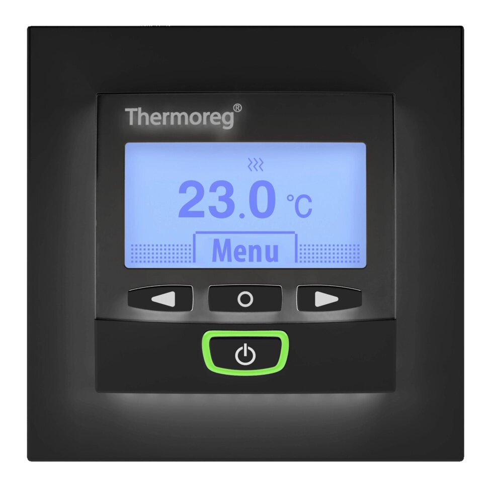 Терморегулятор Thermoreg TI-950 Design Black Черный от компании Тепларм - Теплый пол, Греющий кабель, Системы обогрева - фото 1