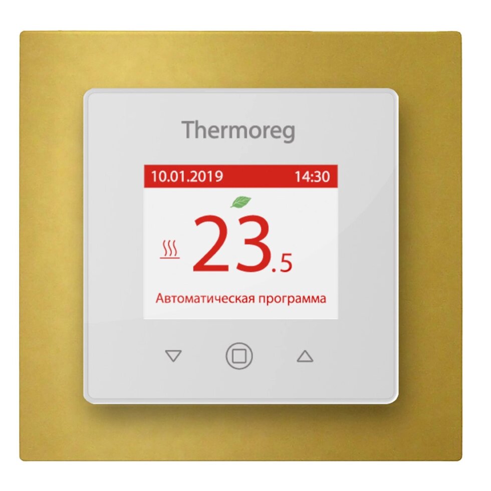 Терморегулятор Thermoreg TI-970 Gold Золотой сенсорный от компании Тепларм - Теплый пол, Греющий кабель, Системы обогрева - фото 1