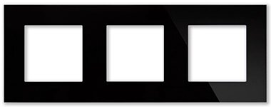Трехпостовая рамка стеклянная черная "Эстетика" GL-P103-BCG от компании Тепларм - Теплый пол, Греющий кабель, Системы обогрева - фото 1