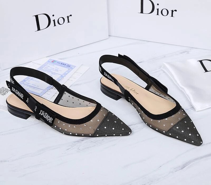 Балетки Christian Dior J'ADior черные от компании Интернет Магазин брендовых сумок и обуви - фото 1