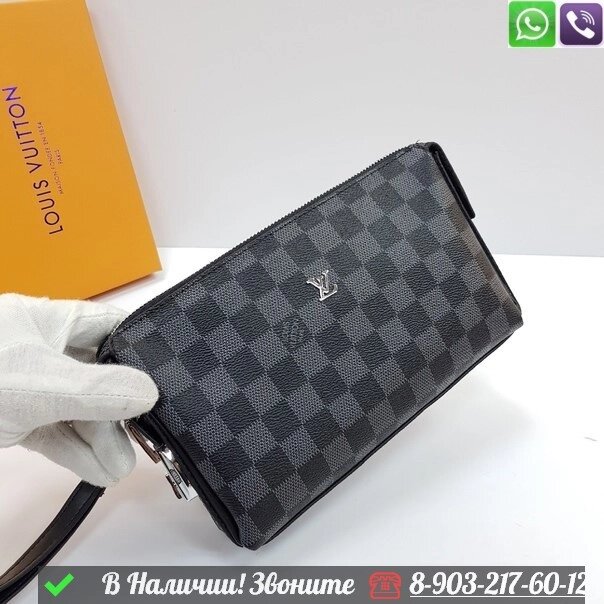 Барсетка Louis Vuitton кожаная от компании Интернет Магазин брендовых сумок и обуви - фото 1